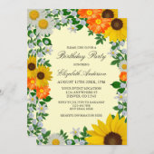Rustige zonbloem Daisy Floral Birthday Kaart (Voorkant / Achterkant)