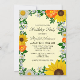 Rustige zonbloem Daisy Floral Birthday Kaart
