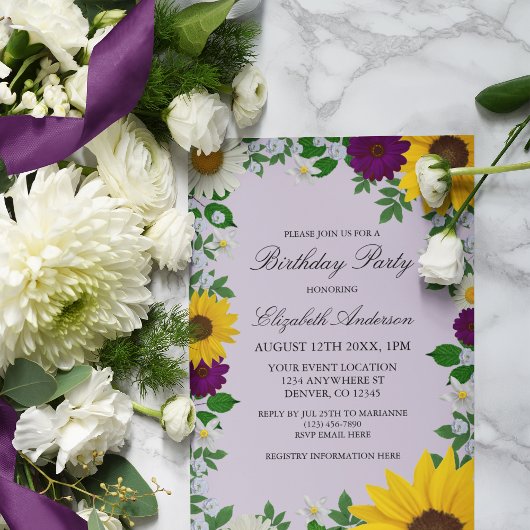 Rustige zonbloem Daisy Floral Birthday Kaart