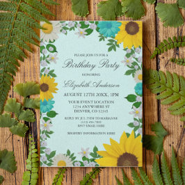 Rustige zonbloem Daisy Floral Birthday Kaart