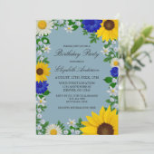 Rustige zonbloem Daisy Floral Birthday Kaart (Staand voorkant)