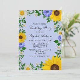 Rustige zonbloem Daisy Floral Birthday Kaart