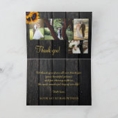 Rustige zonnebloem 5 fotocollage bruiloft bedankt (Binnen)