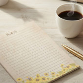 Rustige zonnebloem Aangepast Notitieblok