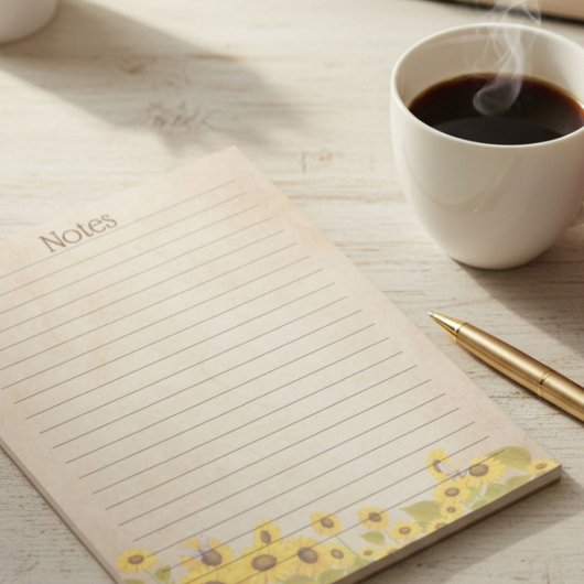 Rustige zonnebloem Aangepast Notitieblok