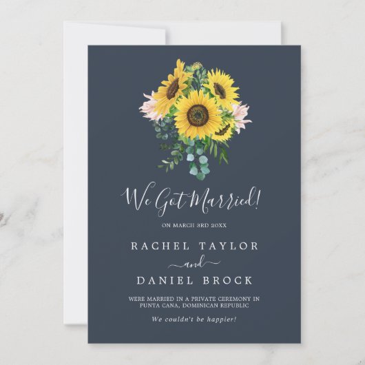 Rustige zonnebloem | Aankondiging van de marinesch (Voorkant)