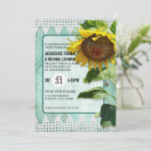 Rustige Zonnebloem Aqua Blue White Lace Garden bij Kaart (Staand voorkant)