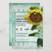 Rustige Zonnebloem Aqua Blue White Lace Garden bij Kaart (Voorkant / Achterkant)