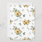 Rustige zonnebloem | Baby Brunch met Gold Script Kaart (Achterkant)