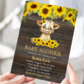 Rustige zonnebloem Baby shower Koe Highland Kaart