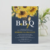 Rustige zonnebloem, Baby shower van Navy & Gold BB Kaart (Staand voorkant)