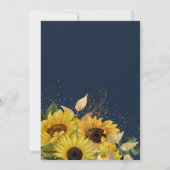 Rustige zonnebloem, Baby shower van Navy & Gold BB Kaart (Achterkant)