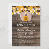 Rustige Zonnebloem Baby Voet Baby shower I Kaart (Voorkant)