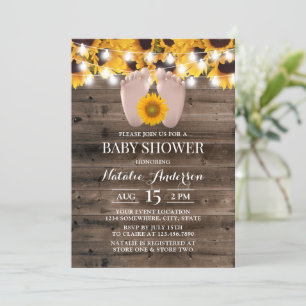 Rustige Zonnebloem Baby Voet Baby shower I Kaart