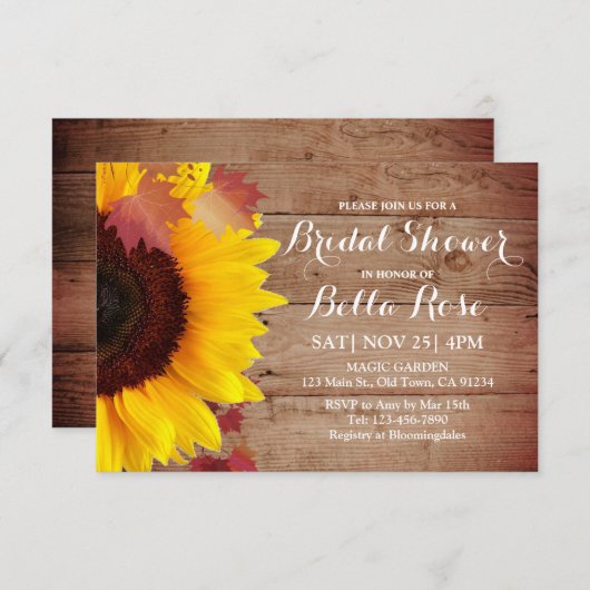 Rustige Zonnebloem Barn Vrijgezellenfeest Kaarten (Voorkant / Achterkant)