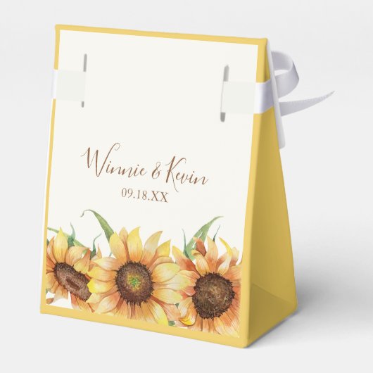 Rustige zonnebloem bedankdoosjes (Achterkant)