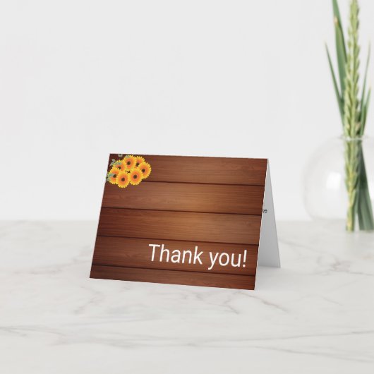 Rustige zonnebloem bedankkaart (Voorkant)