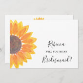 Rustige Zonnebloem... ben je mijn Bridesmaid. Kaart (Voorkant / Achterkant)