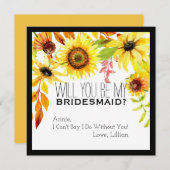 Rustige zonnebloem... ben je mijn Bridesmaïde Herf Kaart (Voorkant / Achterkant)