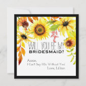 Rustige zonnebloem... ben je mijn Bridesmaïde Herf Kaart (Voorkant)