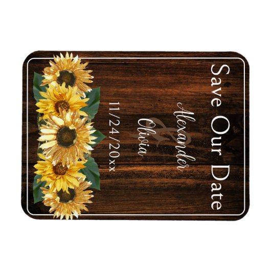 Rustige zonnebloem bespaart de datum Magnet Magneet (Horizontaal)