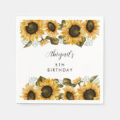 Rustige Zonnebloem Birthday Party Servet (Voorkant)