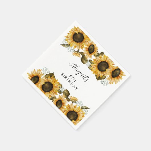 Rustige Zonnebloem Birthday Party Servet (Hoek)