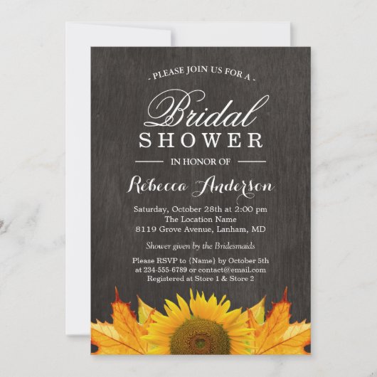 Rustige zonnebloem Bladeren Hout | VRIJGEZELLENFEE Kaart (Voorkant)