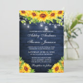 Rustige zonnebloem Blauw hout Mason Jar Lichten Kaart (Staand voorkant)