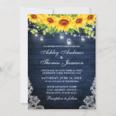 Rustige zonnebloem Blauw hout Ventilator Kaart (Voorkant)