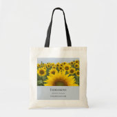 Rustige zonnebloem Blauw Tote Bag (Voorkant)