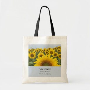 Rustige zonnebloem Blauw Tote Bag