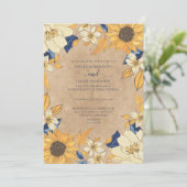 Rustige Zonnebloem Blauwe Gele Berichten Kaart (Staand voorkant)