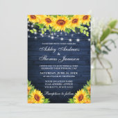 Rustige zonnebloem Blauwe houtskaarten Kaart (Staand voorkant)