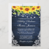 Rustige zonnebloem Blauwe Houtverlichting Kaart (Voorkant)