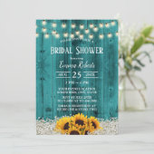 Rustige Zonnebloem Blauwgroen Vrijgezellenfeest va Kaart (Staand voorkant)