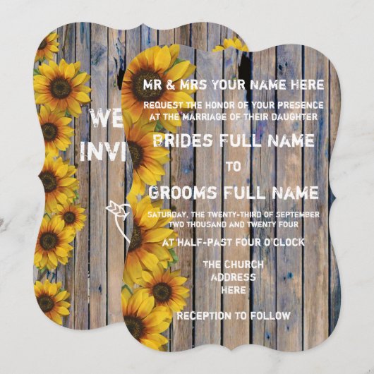 Rustige zonnebloem, bloementeelt kaart (Voorkant / Achterkant)