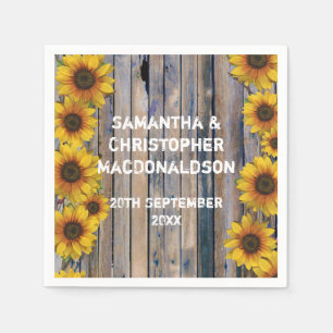 Rustige zonnebloem, bloementeelt servet