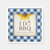 Rustige zonnebloem Blue I Do BBQ Servet (Voorkant)