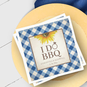 Rustige zonnebloem Blue I Do BBQ Servet