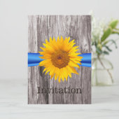 Rustige zonnebloem Blue Ribbon Vrijgezellenfeest Kaart (Staand voorkant)