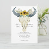 Rustige Zonnebloem Bohemen Landhuwelijk Kaart (Staand voorkant)