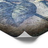 Rustige zonnebloem Boterfly Ephemeral Grunge Poster (Hoek)