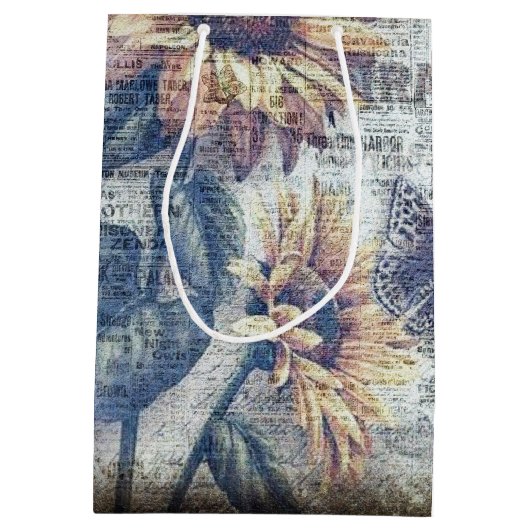 Rustige zonnebloem Boterfly Ephemeral Medium Cadeauzakje (Achterkant)