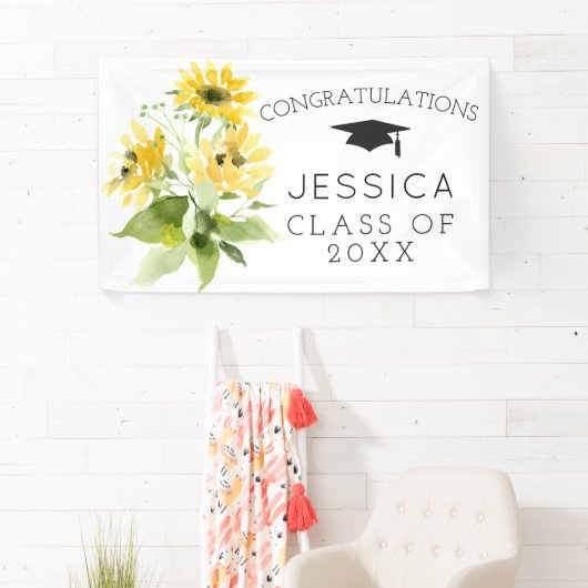 Rustige zonnebloem Bouquet Afstuderen Banners (Insitu)