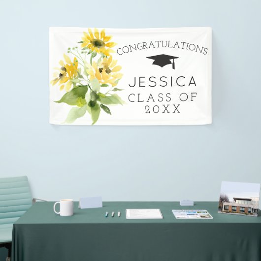 Rustige zonnebloem Bouquet Afstuderen Banners (Beurs)