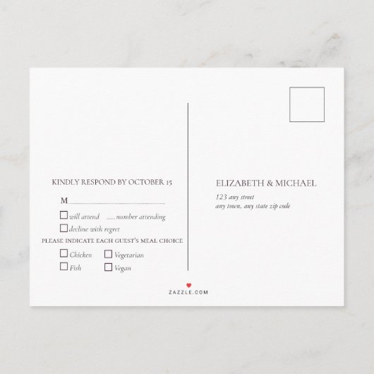 Rustige Zonnebloem Bourgogne Floral RSVP +Menu Uitnodiging Briefkaart (Achterkant)