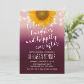 Rustige Zonnebloem Bourgogne Red Rehearsal Dinner Kaart (Staand voorkant)