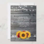 Rustige zonnebloem Bourgogne Roos Wood Quinceanera Kaart (Achterkant)