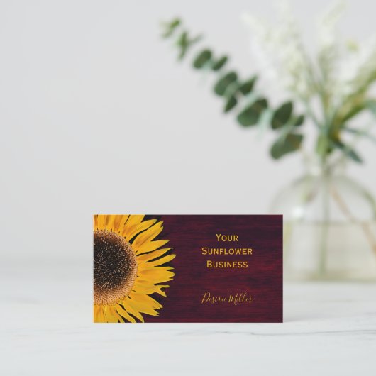 Rustige zonnebloem Bourgogne Visitekaartje (Staand voorkant)